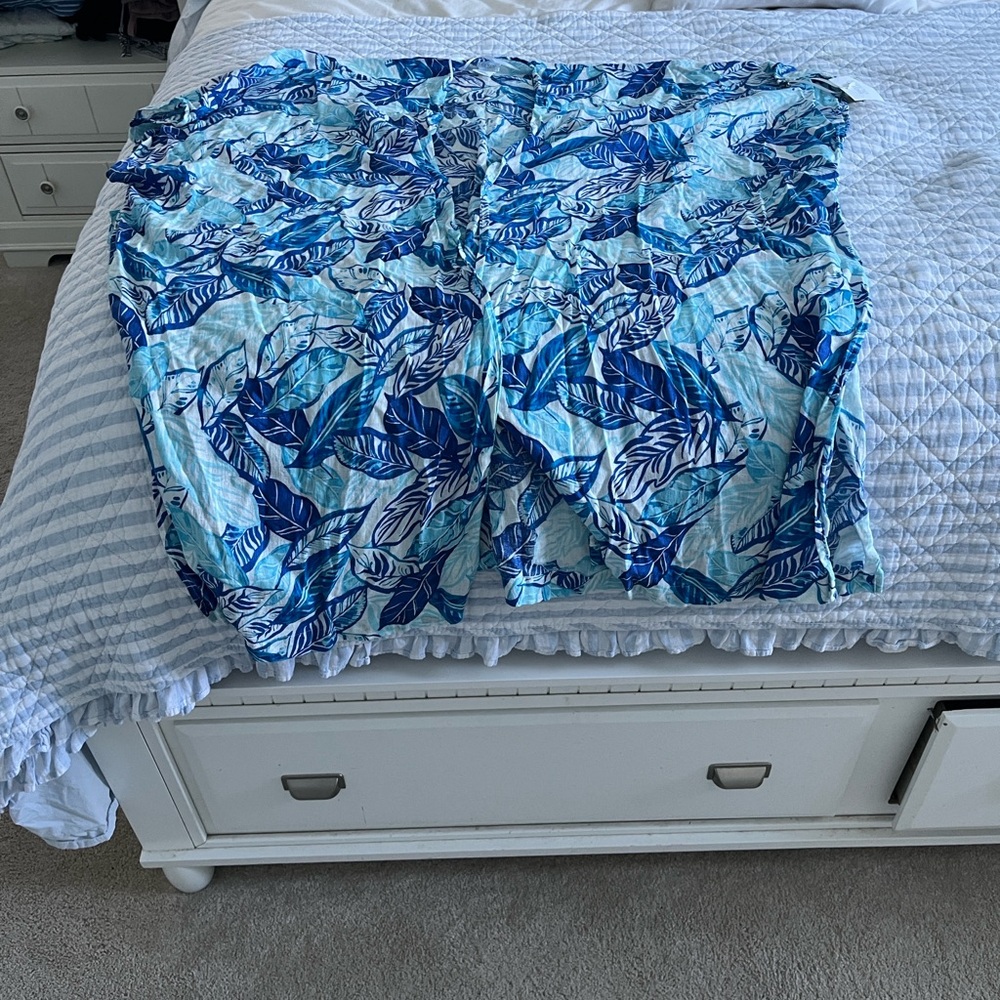 Sigrid Olsen Blue and White Leaf cover up